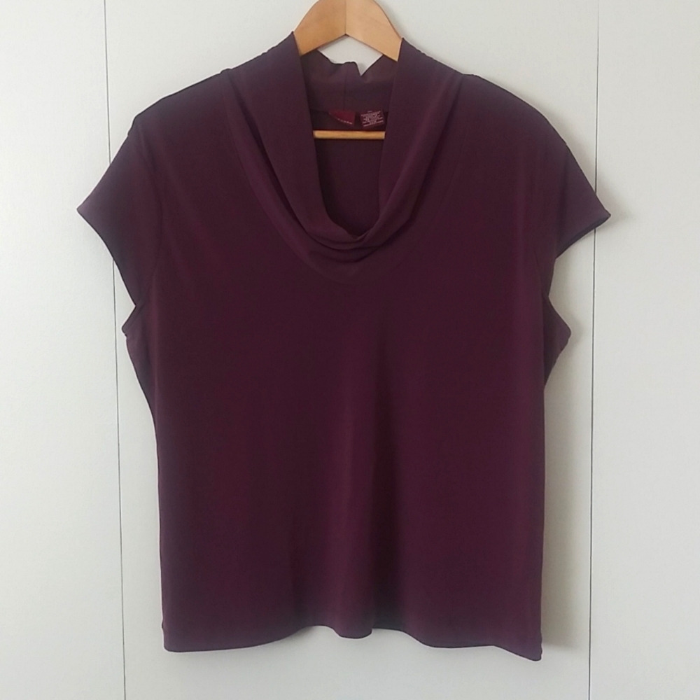 Merona purple cowl neck short sleeve blouse size XL